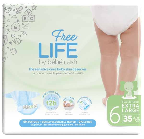 FREELIFE BY BEBECASH PANTS XL TAGLIA 6 17 KG+ GIROVITA FINO A 72 CM 18 PEZZI - farmascienza.it