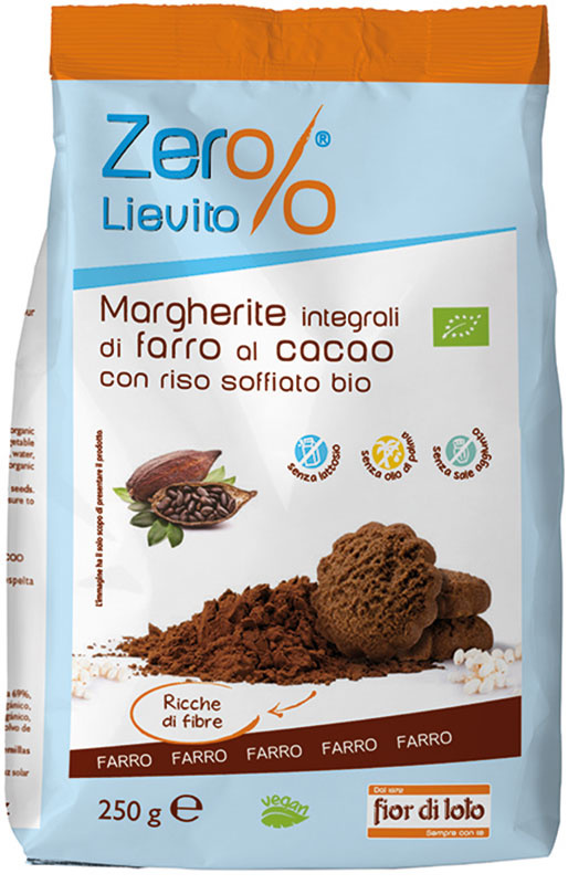ZER%LIEVITO MARGHERITE DI FARRO CON CACAO E RISO SOFFIATO 250 G - farmascienza.it