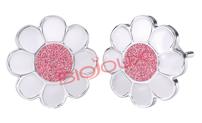 BJT713 ORECCHINI ROSE FLOWE STAINLESS STEEL - farmascienza.it