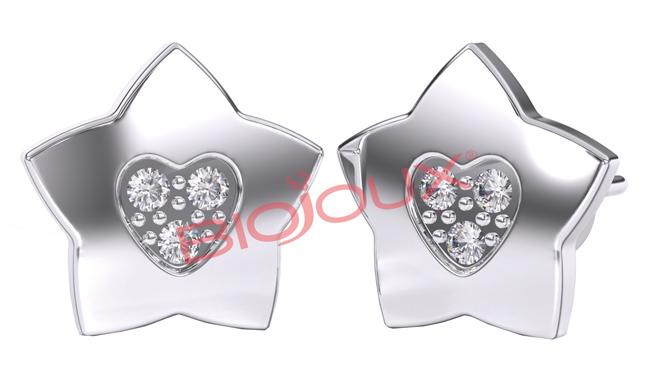 BJT716 ORECCHINI STAR/HEART STAINLESS STEEL - farmascienza.it