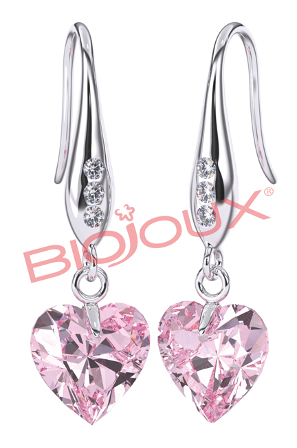 BJT722 ORECCHINI ROSA HEART STAINLESS STEEL - farmascienza.it