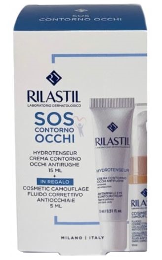 RILASTIL HYDROTENSEUR COFANETTO OCCHI 2 PEZZI CON CREMA CONTORNO OCCHI 15 ML + RILASTIL CAMOUFLAGE FUIDO CORRETTIVO ANTIOCCHIAIE 5 ML - farmascienza.it