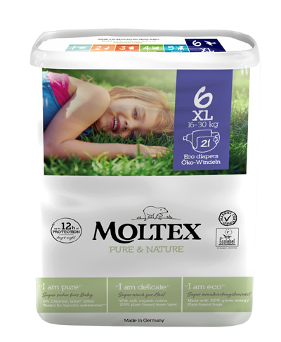 PANNOLINI MOLTEX PURE & NATURE EXTRA LARGE TG 13/18 KG 21 PEZZI - farmascienza.it