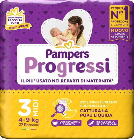 PAMPERS PROGRESSI MIDI PANNOLINO 3 4-9KG 27 PEZZI - farmascienza.it