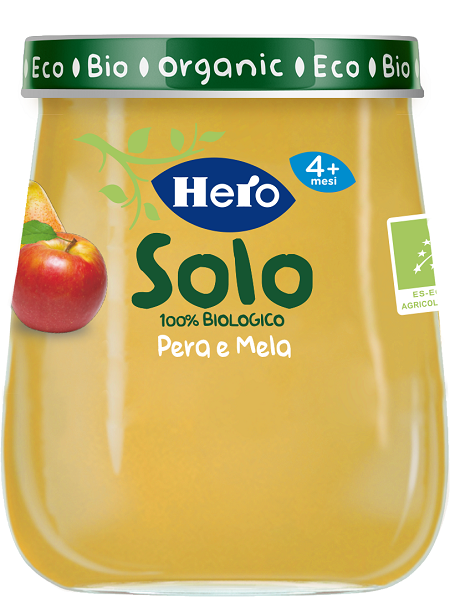HERO SOLO OMOGENEIZZATO PERA MELA 100% BIO 120 G - farmascienza.it