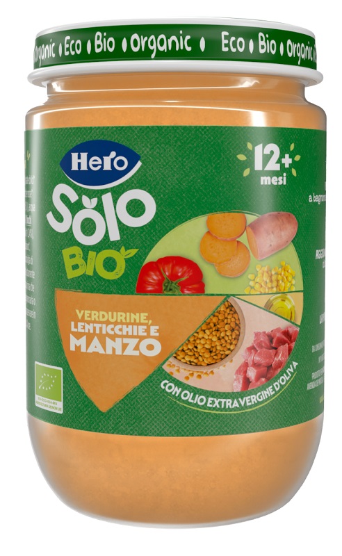 HERO SOLO OMOGENEIZZATO VERDURINE LENTICCHIE MANZO 100% BIO 190 G - farmascienza.it