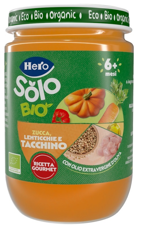 HERO SOLO OMOGENEIZZATO ZUCCHINE LENTICCHIE TACCHINO 100% BIO 190G - farmascienza.it