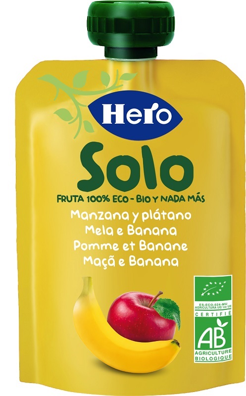 HERO SOLO FRUTTA FRULLATA 100% BIO MELA/BANANA 100 G - farmascienza.it