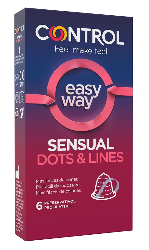 PROFILATTICO CONTROL SENSUAL DOTS&LINES EASY WAY 6 PEZZI - farmascienza.it