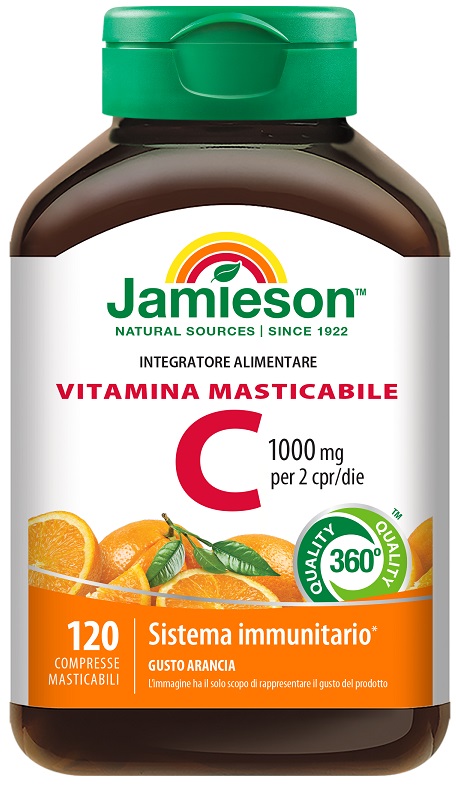JAMIESON VITAMINA C 1000 MASTICABILE ARANCIA 120 COMPRESSE - farmascienza.it