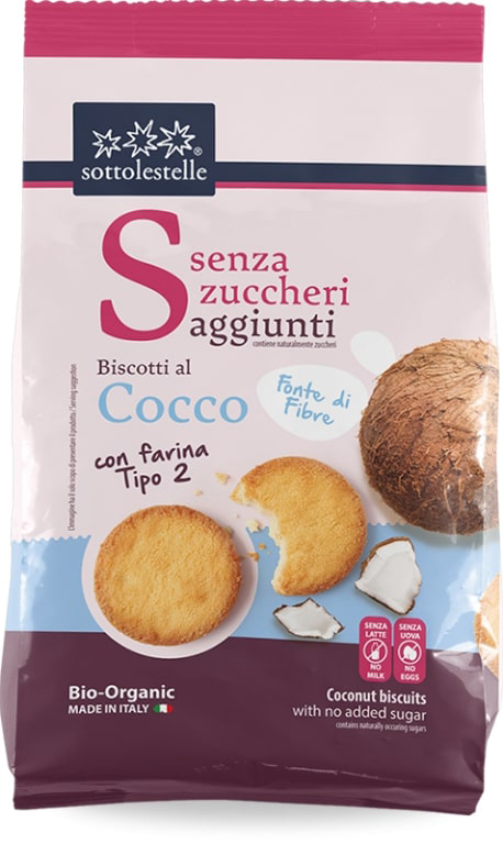 BISCOTTI SENZA ZUCCHERO DI FARINA TIPO 2 COCCO 250 G - farmascienza.it