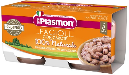 PLASMON OMOGENEIZZATO FAGIOLI BORLOTTI E CAROTE 2X80 G - farmascienza.it