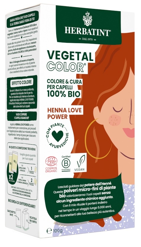 HERBATINT VEGETAL COLOR HENNA LOVE POWER ITA 100 G - farmascienza.it