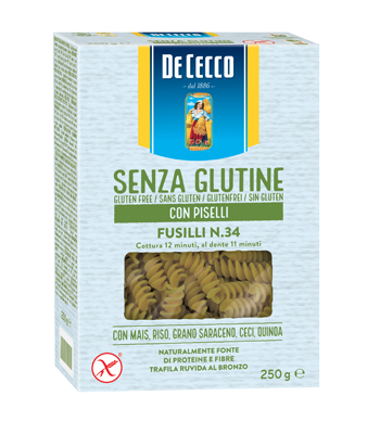 DE CECCO FUSILLI N34 CON PISELLI 250 G - farmascienza.it
