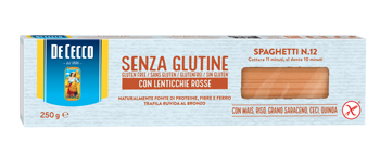 DE CECCO SPAGHETTI N12 LENTICCHIE ROSSE 250 G - farmascienza.it