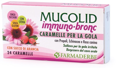 MUCOLID BRONC IMMUNO 24 CARAMELLE GUSTO ARANCIA - farmascienza.it