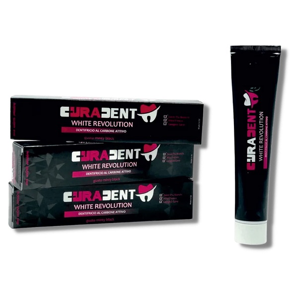 CURADENT DENTIFRICIO EXTREME WHITE SBIANCANTE AL CARBONE 75 ML - farmascienza.it