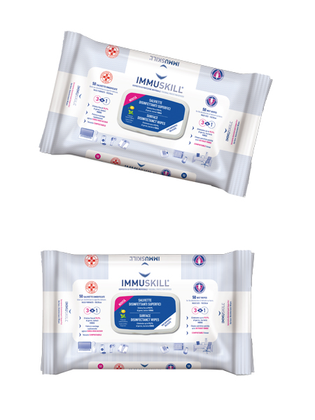 IMMUSKILL SALVIETTE DISINFETTANTI SUPERFICI 50 PEZZI - farmascienza.it