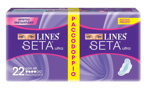 LINES SETA ULTRA ASSORBENTE CON ALI 22 PEZZI - farmascienza.it