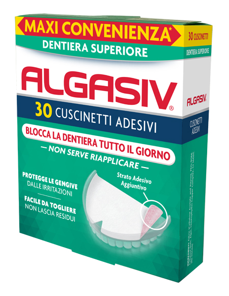 ALGASIV ADESIVO PER PROTESI DENTARIA SUPERIORE 30 PEZZI - farmascienza.it