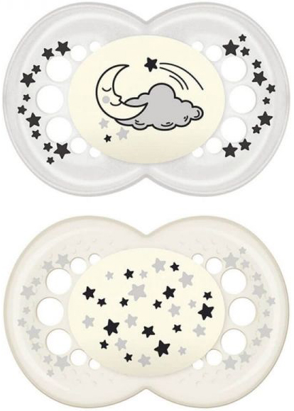 MAM SUCCHIETTO ORIGINAL NIGHT 6+ MESI SILICONE NEUTRO 2 PEZZI - farmascienza.it