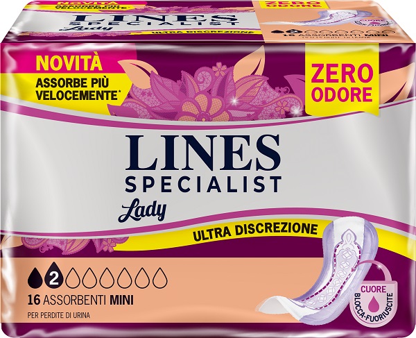 ASSORBENTI PER INCONTINENZA LINES SPECIALIST LADY 2 MINI 16 PEZZI - farmascienza.it