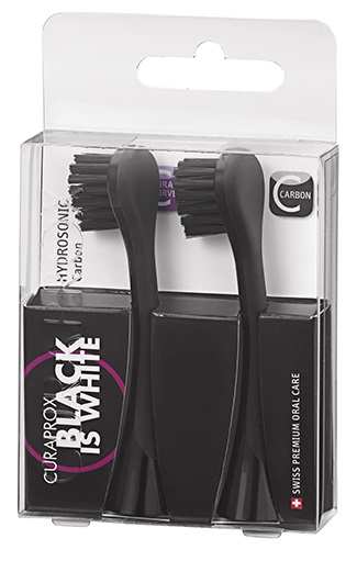 CURAPROX TESTINE RICAMBIO BLACK IS WHITE HYDROSONIC DUO PACK BLACK 2 PEZZI - farmascienza.it