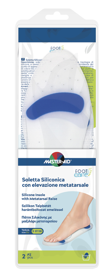 MASTER-AID FOOT CARE SOLETTA SILICONICA SMALL 37-38 EU ELEV METATARSO - farmascienza.it