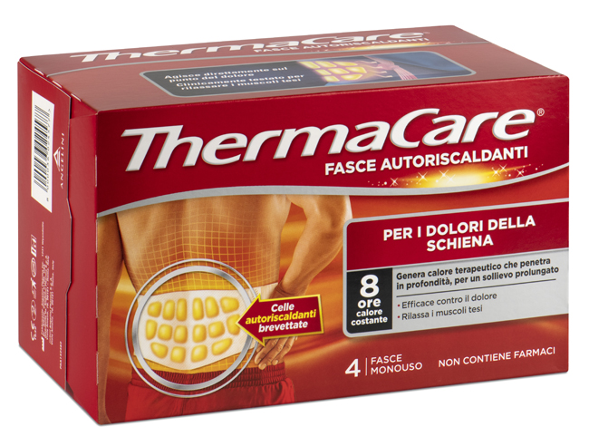 FASCIA AUTORISCALDANTE A CALORE TERAPEUTICO THERMACARE SCHIENA 4 PEZZI - farmascienza.it