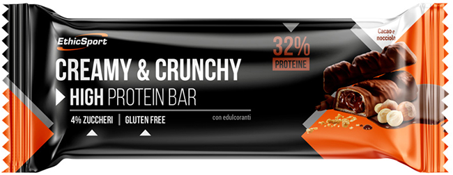 CREAMY&CRUNCHY BARRETTA PROTEICA CACAO/NOCCIOLA 30 G - farmascienza.it