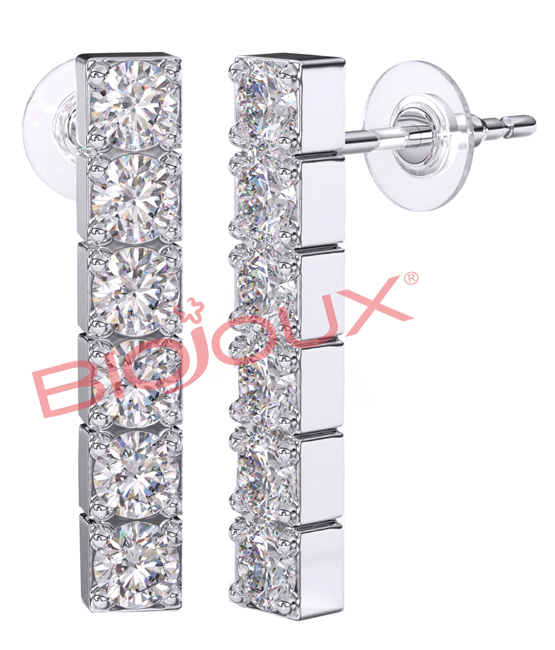 BJT221 ORECCHINI INLINE ZIRCON STAINLESS STEEL - farmascienza.it