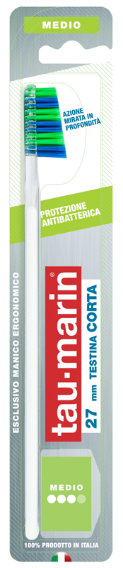 TAUMARIN PROFESSIONAL SPAZZOLINO 27 MEDIO TESTINA CORTA PROTEZIONE ANTIBATTERICA - farmascienza.it