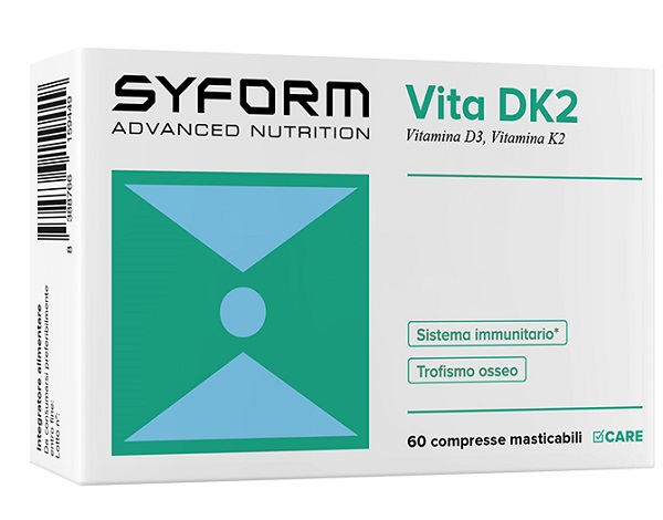 VITA DK2 60 COMPRESSE MASTICABILI SENZA GLUTINE NATURALMENTE PRIVO DI LATTOSIO - farmascienza.it