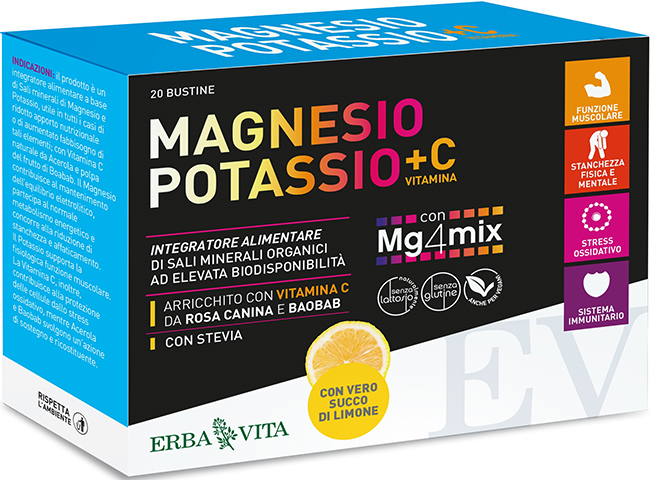 MAGNESIO POTASSIO +C VITAMINA GUSTO LIMONE 20 BUSTINE DA 3,8 G - farmascienza.it