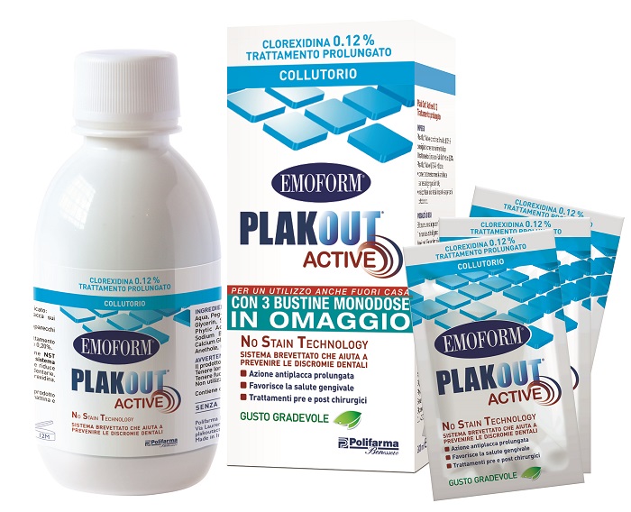 EMOFORM PLAKOUT ACTIVE 0,12% 200 ML + 3 BUSTE - farmascienza.it