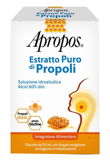 APROPOS ESTRATTO PURO DI PROPOLI SPRAY+CONTAGOCCE 20 ML - farmascienza.it