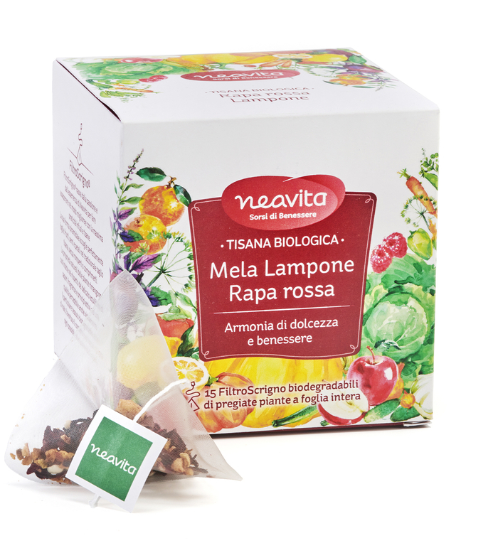 NEAVITA FILTROSCRIGNO FRUIT&VEG MELA LAMPONE RAPA ROSSA BIO 15 FILTRI 3 G - farmascienza.it