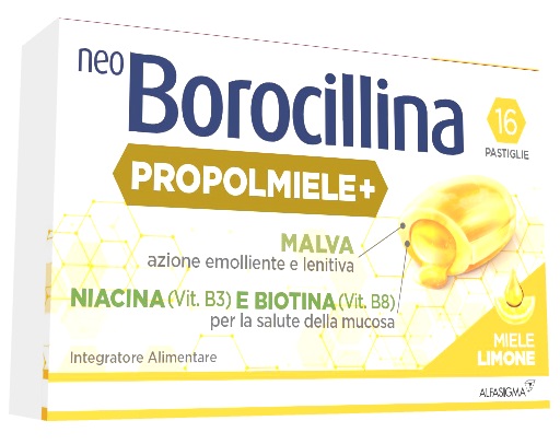 NEOBOROCILLINA PROPOLMIELE+ MIELE/LIMONE 16 PASTIGLIE DA 3,4 G - farmascienza.it
