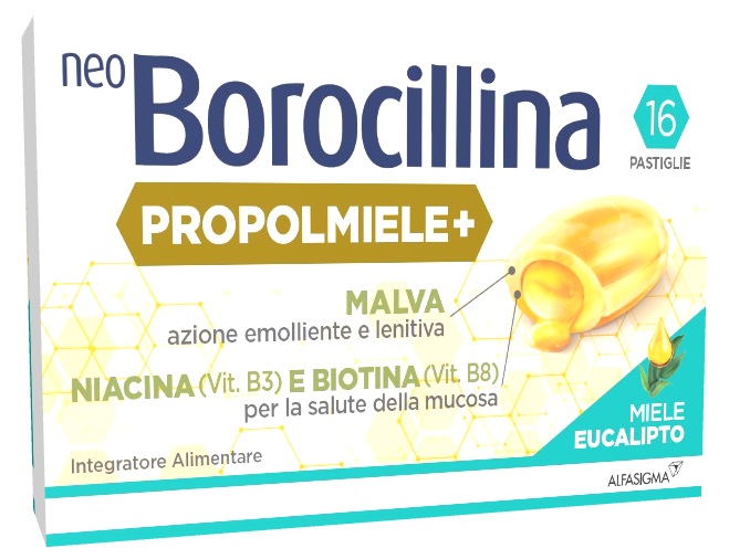 NEOBOROCILLINA PROPOLMIELE+ MIELE/EUCALIPTO 16 PASTIGLIE DA 3,4 G - farmascienza.it