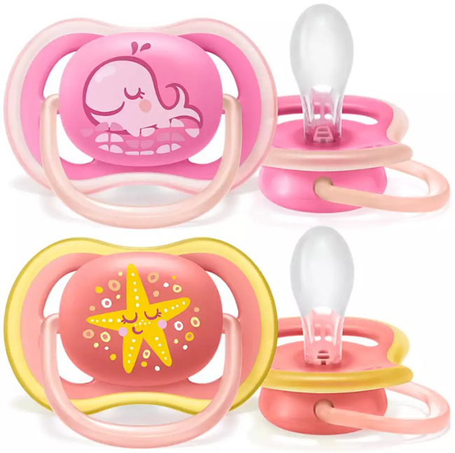 AVENT ULTRA AIR SUCCHIETTO BALENA/STELLA FEMMINA 6-18 MESI 2 PEZZI - farmascienza.it