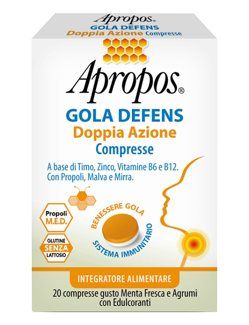 APROPOS GOLA DEFENS DOPPIA AZIONE 20 COMPRESSE - farmascienza.it