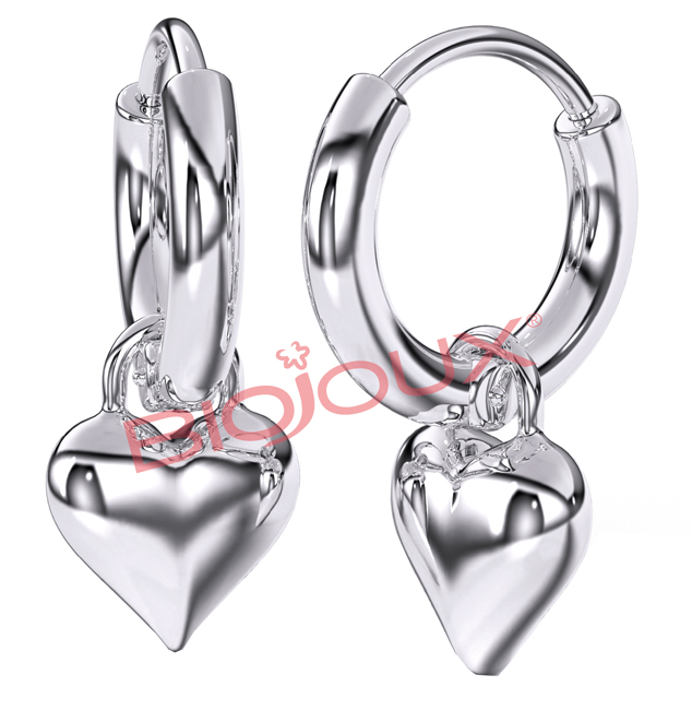 BJT227 ORECCHINI HOOP HEART STAINLESS STEEL - farmascienza.it