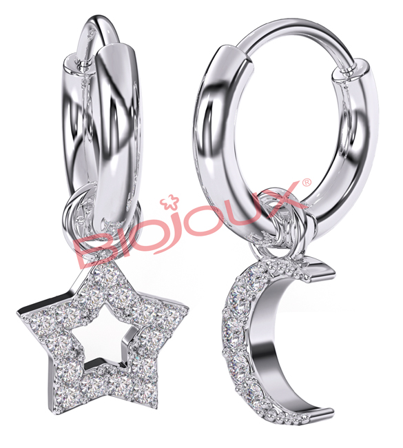 BJT228 ORECCHINI STAR&MOON STAINLESS STEEL - farmascienza.it