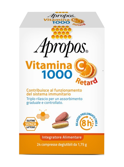 APROPOS VITAMINA C 1000 A RILASCIO PROLUNGATO 24 COMPRESSE DEGLUTIBILI - farmascienza.it