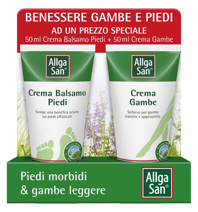 ALLGASAN SET BENESSERE GAMBE PIEDI 1 CREMA BALSAMO PIEDI 50 ML + 1 CREMA GAMBE 50 ML - farmascienza.it
