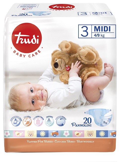 TRUDI BABY CARE PANNOLINO BAMBINI MIDI 4/9 KG 20 PEZZI - farmascienza.it