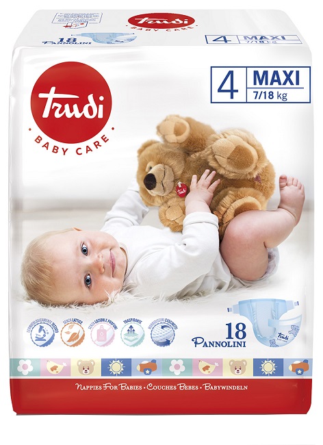TRUDI BABY CARE PANNOLINO BAMBINI MAXI 7/18 KG 18 PEZZI - farmascienza.it
