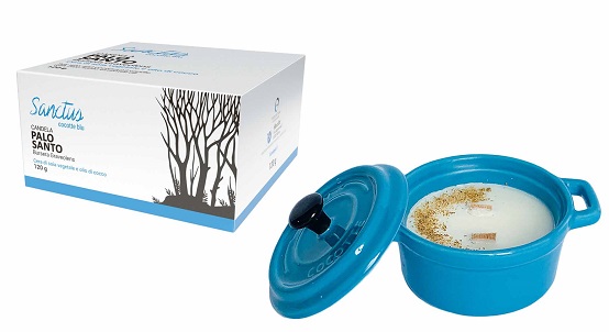 SANCTUS CANDELA PALO SANTO COCOTTE BLU 120 G - farmascienza.it