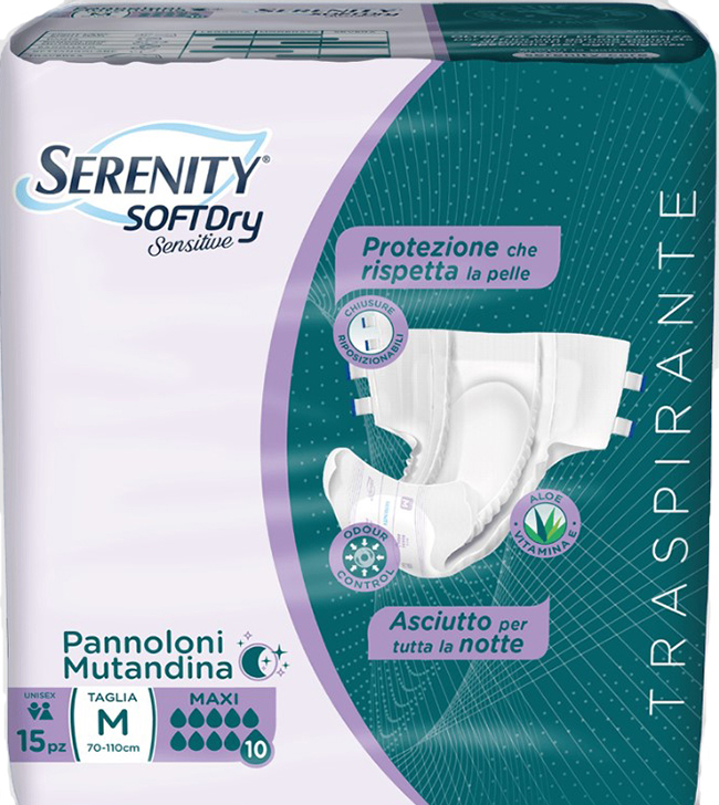 PANNOLONE MUTANDINA SERENITY SD SENSITIVE MAXI M 15 PEZZI - farmascienza.it
