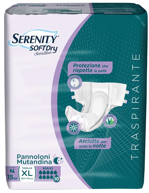 PANNOLONE MUTANDINA SERENITY SD SENSITIVE MAXI XL 15 PEZZI - farmascienza.it